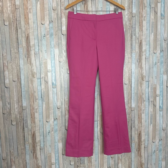 J Crew 4 Pink Willa Full-length Flare Pant Italian City Wool Blend Trouser $198 - Picture 2 of 13